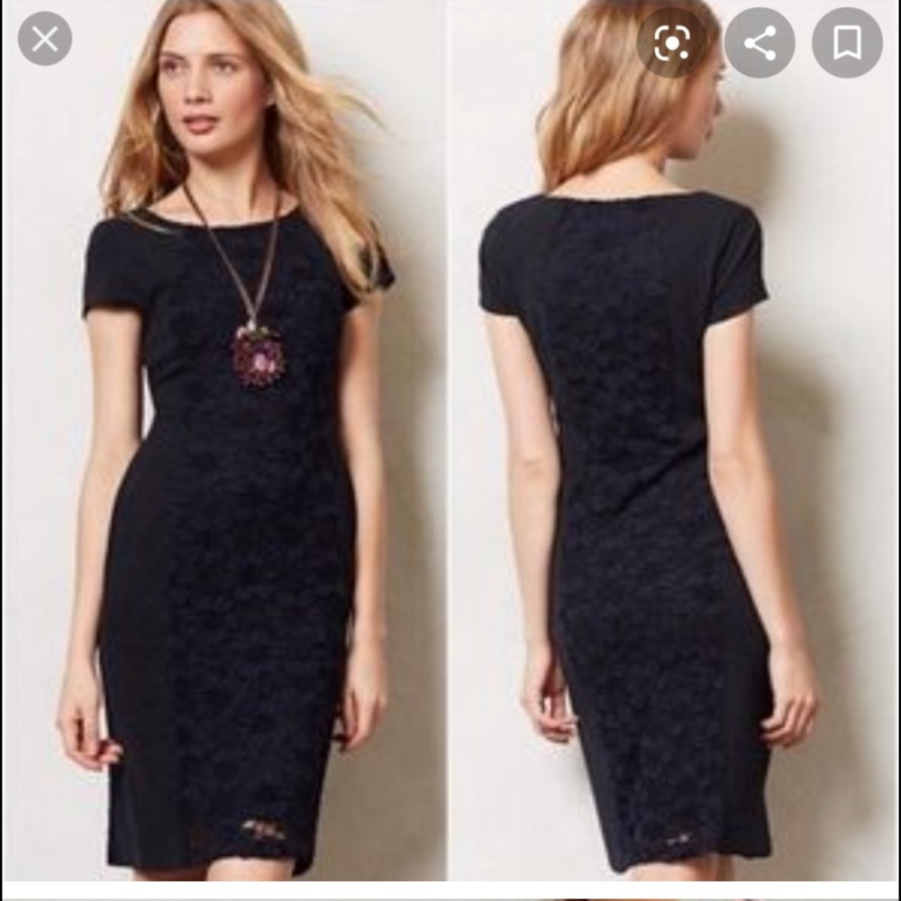 ⚜️Anthro moulinette soeurs navy blue lace dress⚜️